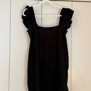 Black Ruffle Sleeve Dress